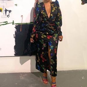 Nasty Gal V neck floral maxi dress.